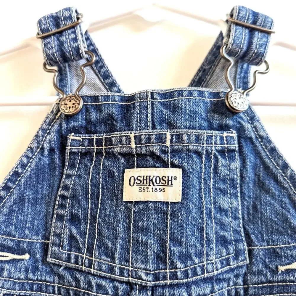 Vtg Y2K Oshkosh Bgosh Denim Skirtall Baby Girls Sz 12m Classic